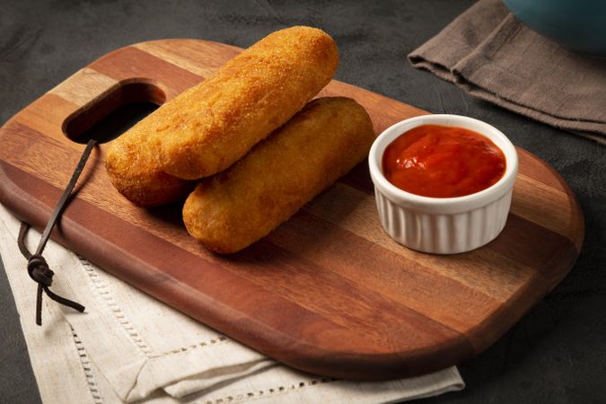 Fried risoles or Risol. Risoles stuffed with cheese and ham.