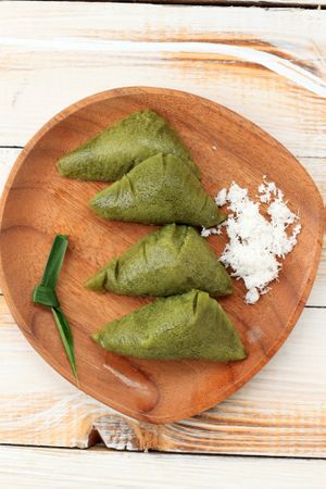 Apang Panas Bugis with Pandan. Steamed Cake Made from Rice Flour