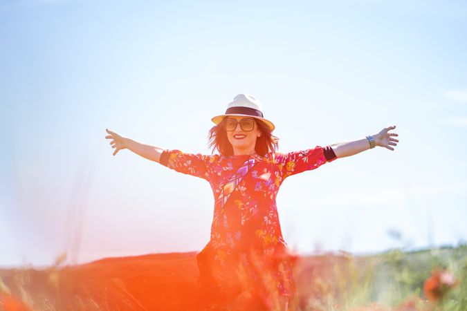 Woman standing in field