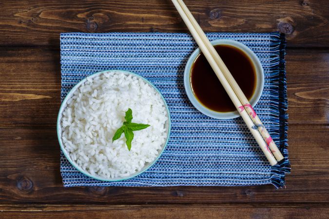 Asian meal and chopsticks