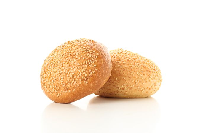 Buns isolated on plain background. Bakery products