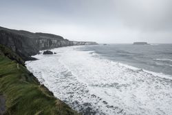 Northern Ireland coastline with waves