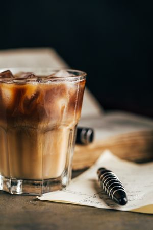 Cold espresso coffee glass