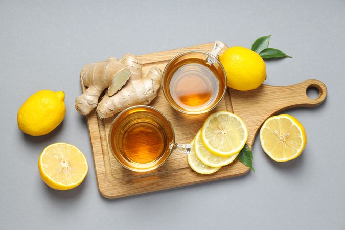 Cold treatment, healthcare concept - tea with ginger