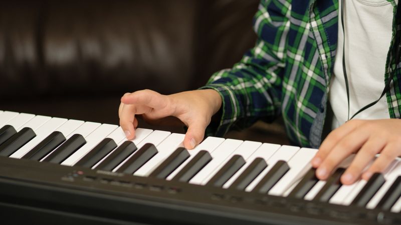 Close-up of Piano Practice