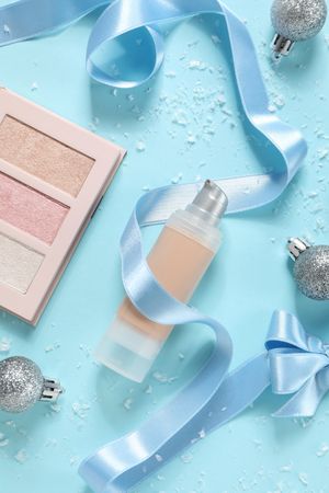 Concept of different cosmetics, different winter cosmetics