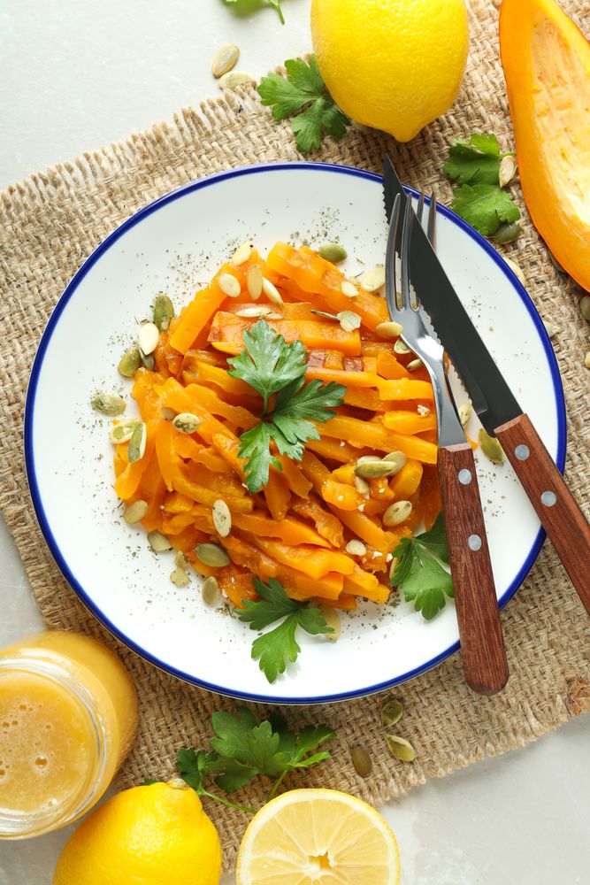 Fall season tasty food concept - baked pumpkin