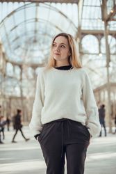 elegant woman walking in Crystal Palace