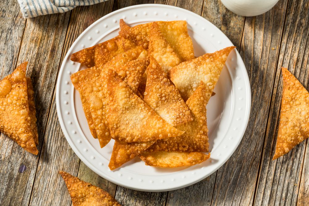 Homemade Deep Fried Chinese Wonton Chips