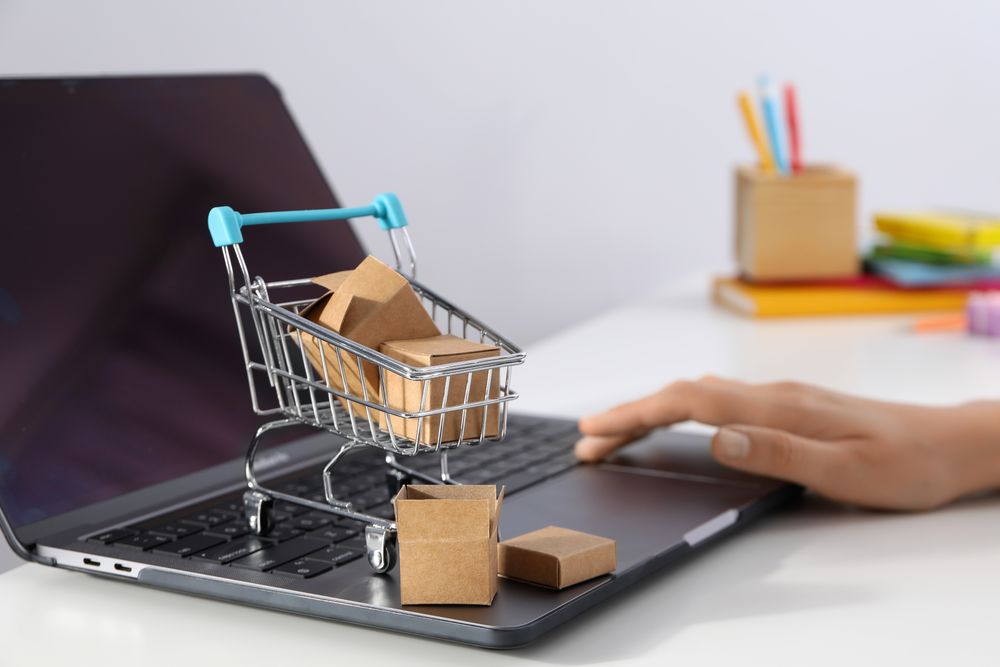 Concept of online shopping and discounts