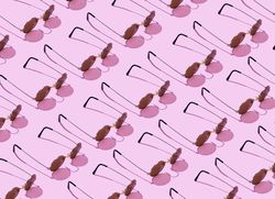 Many sunglasses in diagonal rows