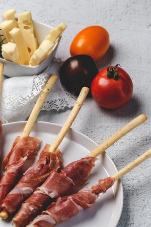 Gressinis with spanish serrano ham