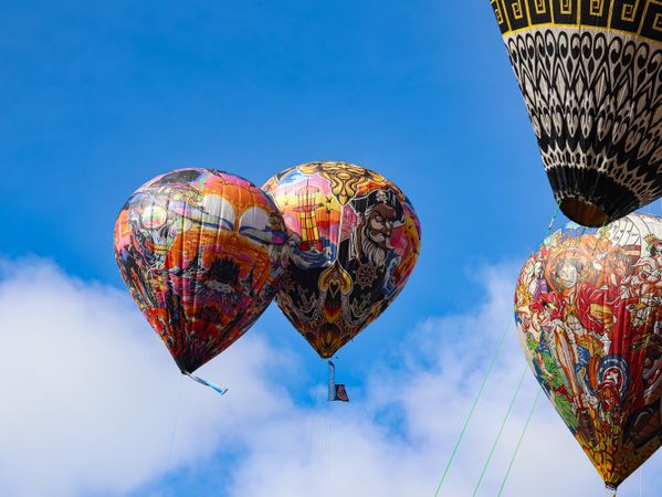 Traditional Balloon Festival, colorful and amazing with beautiful blue sky