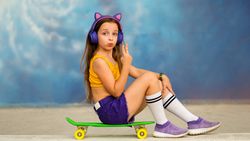 Girl with Skateboard