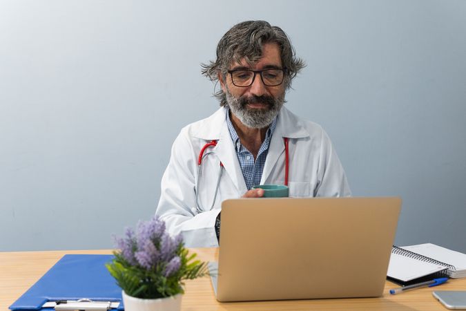 Doctor talking to patient on video chat