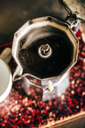 Fresh coffee in a coffee marker