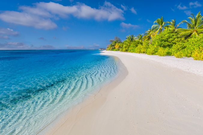 Ripples of clear tropical water coming onto shore