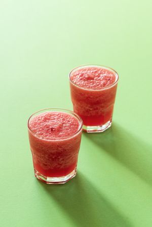 Glass of crushed watermelon drink
