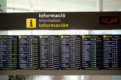 Modern schedule board in airport