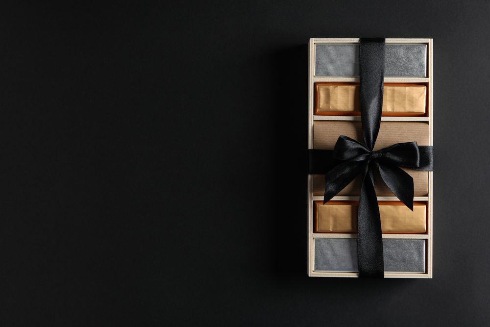 Concept of tasty food, chocolate, space for text