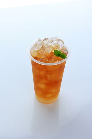 Es Teh Jumbo Ice Tea on Tall Plastic Cup, Es Teh Jumbo