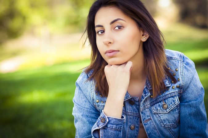 Portrait of Iranian Woman In park