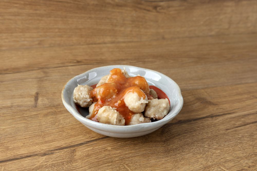 Bakso Pentol Solo Salome  Served with Spicy, Sour, and Sweet Sauce.