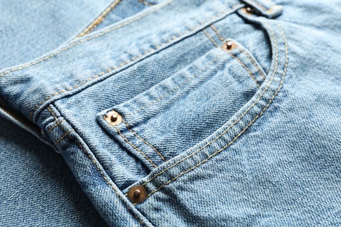 Classic jeans textured background, close up