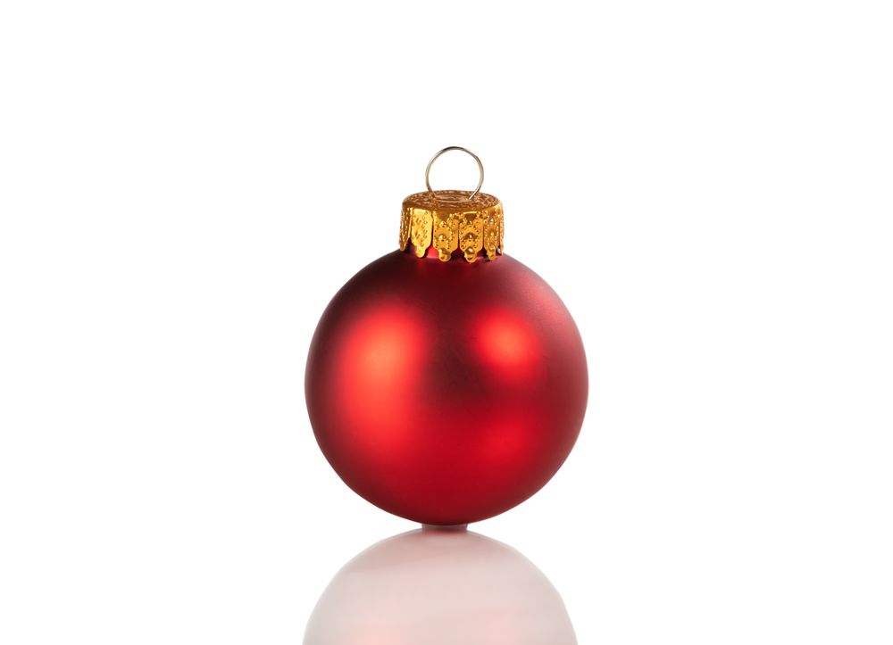 Red Christmas ball ornament isolated on a background