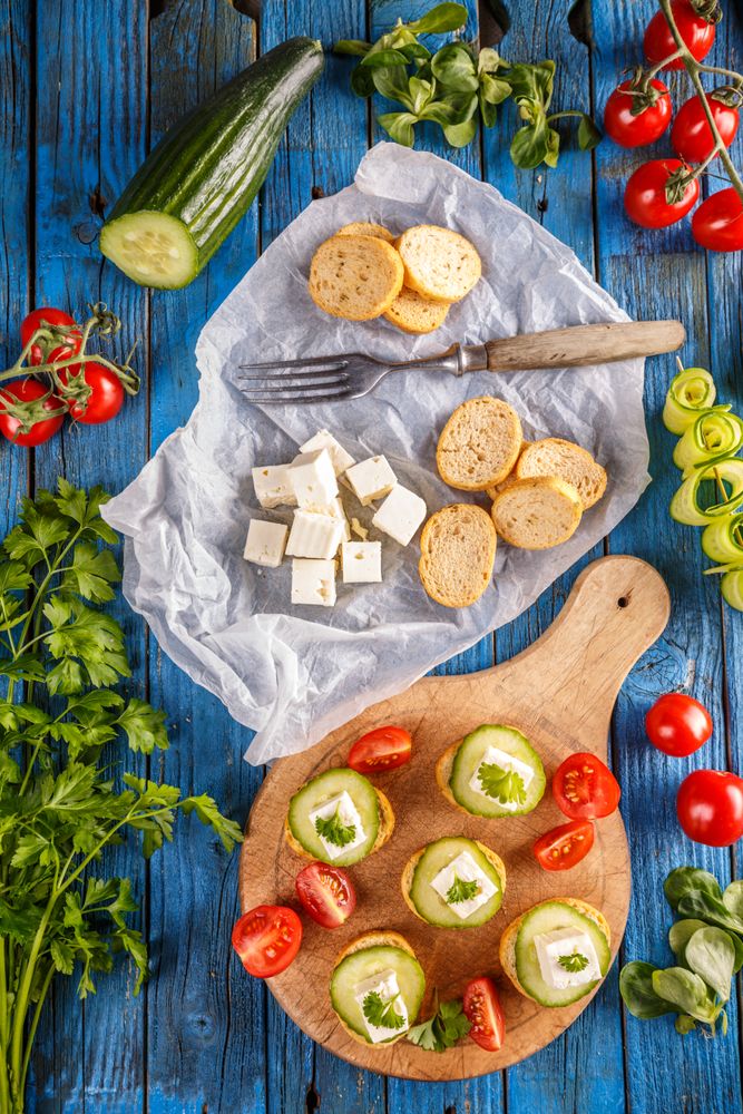 Cubes of cheese 