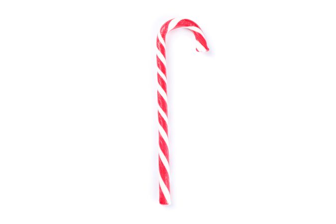 Sweet candy cane isolated on plain background