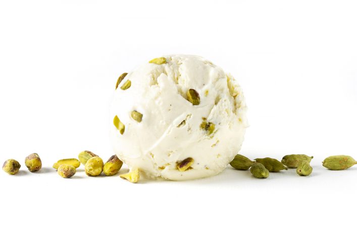 Cardamom pistachio kulfi ice cream