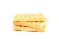 Sweet belgian waffles isolated on blank background