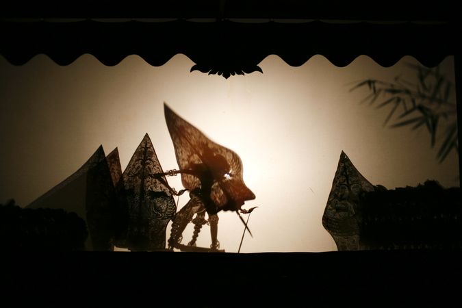 Layered shadow puppet show