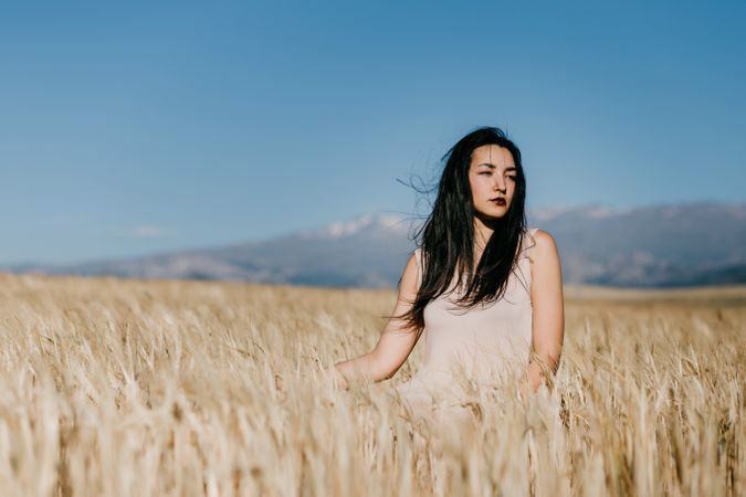 Person standing in field