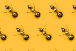Rows of gold bauble snowman