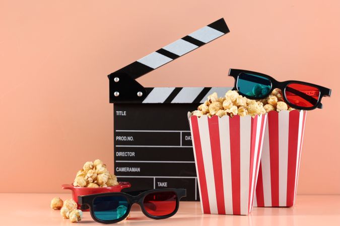 Cheese and Caramel Popcorn, 3D Glasses, and a Clapperboard