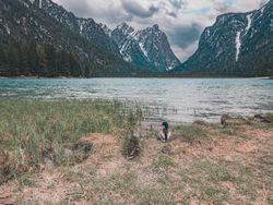 Amazing lake near mountains