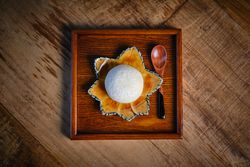 Delicious Japanese dessert mochis rice cakes with rounded shape and chewy texture