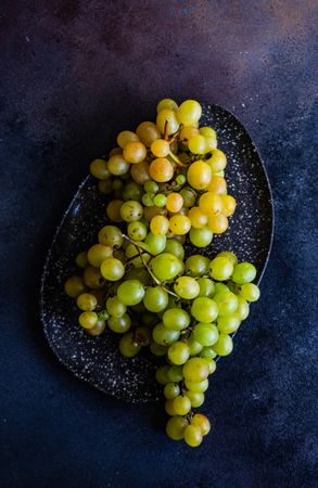 Plate of grapes on modern plate