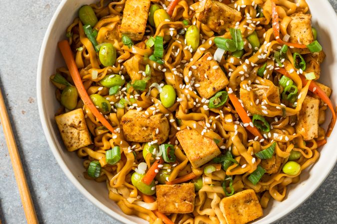 Homemade Healthy Asian Tofu Noodles