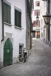 Zurich street alley in the old city center