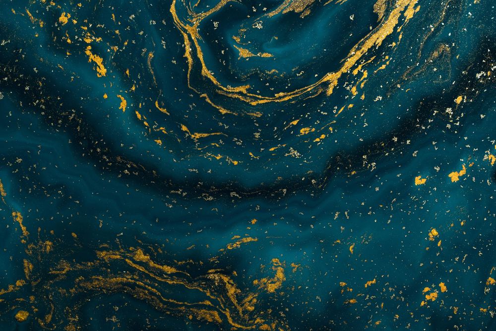 Blue and gold marble texture