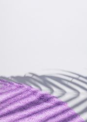 Purple sand under palm tree shadow