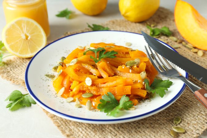 Fall season tasty food concept - baked pumpkin