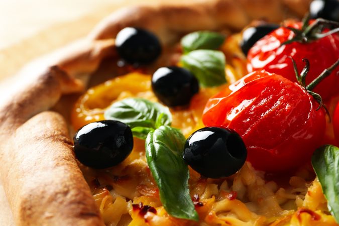 Concept of tasty food, delicious Vegetable galette