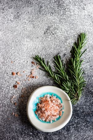 Cooking concept with rosemary and salt