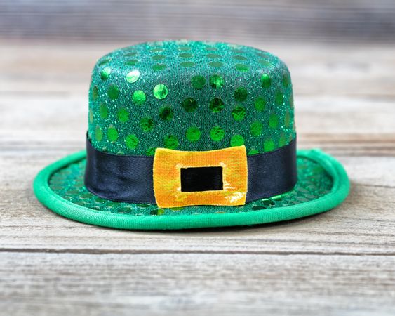 St Patrick Day hat in close up view