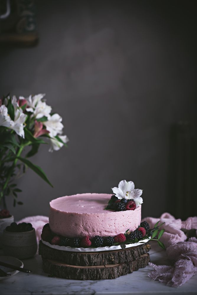 Strawberry tart on table