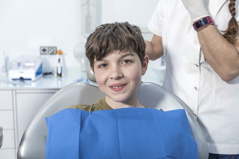 Little boy smiling in the dental office